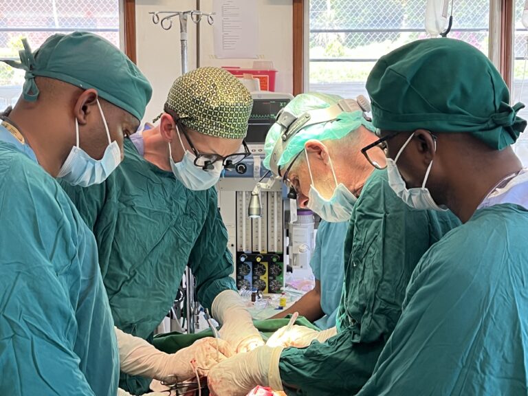 Warren Cooper and colleagues conduct surgery at Nyankunde Hospital